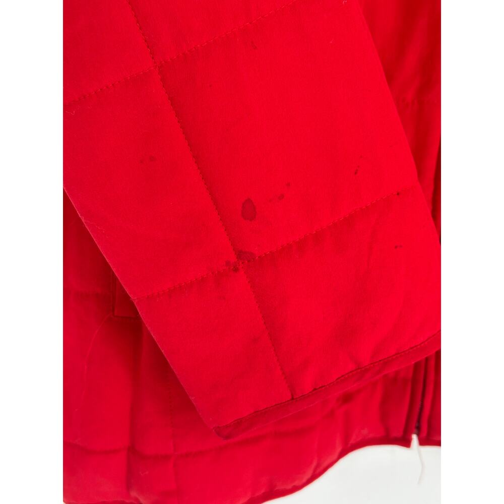 Diane von Furstenberg Silk Assets VTG Red Quilted Jacket Womens L Convertible - Picture 4 of 9